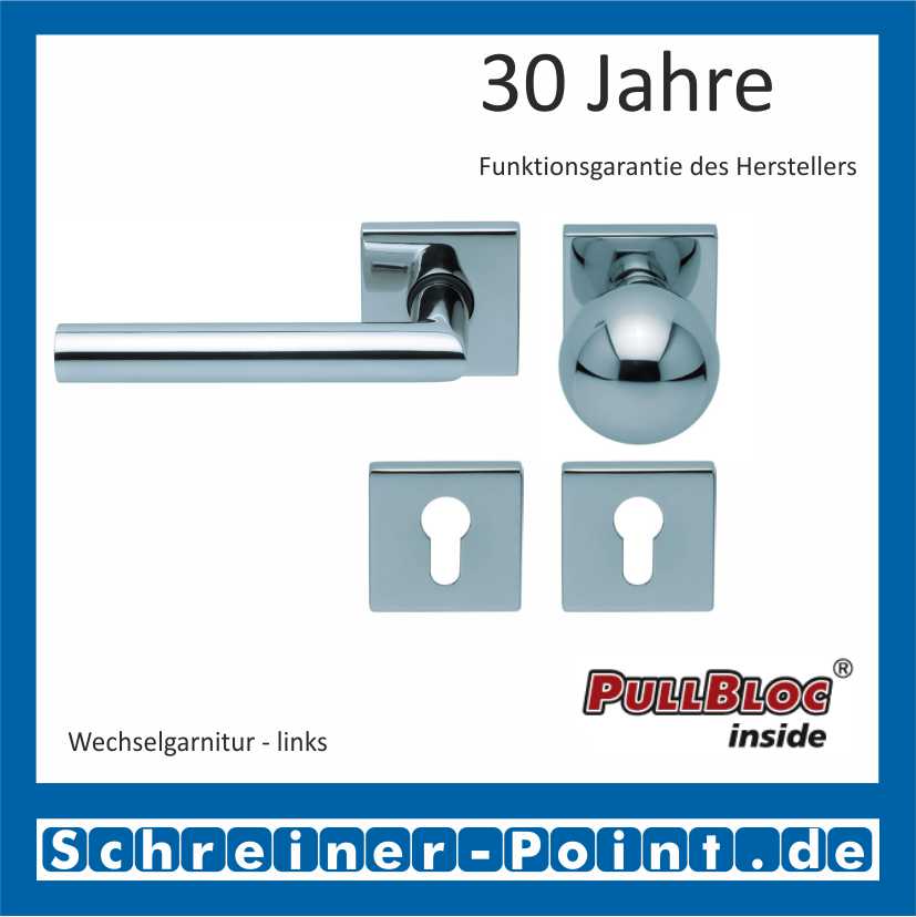 Scoop Thema quadrat PullBloc Quadratrosettengarnitur, Rosette Edelstahl poliert